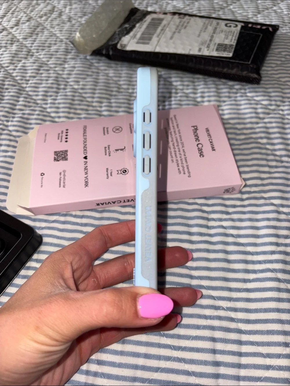 Velvet Caviar Soft-Touch Light Blue Phone Case - Picture 2 of 5